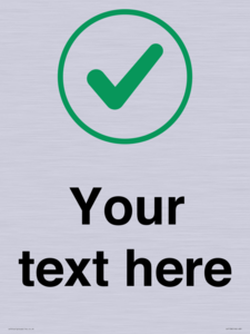 Custom plain background, green tick in circle sign